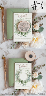 SAVE THE DATES rustic boho magnets Sage Green Rustic Save The Date Magnet & Card Modern Craft Save Our Date Wood Magnets Boho save dates Cards wooden slice Magnets Patrycja Szczakowska card5
