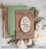 SAVE THE DATES rustic boho magnets Sage Green Wedding Save The Date Card and wooden slice Magnet, craft Save Our Date wood slice Magnets, Boho save our dates Cards wooden Magnets Cards, boho wedding save the date cards and slice magnets3