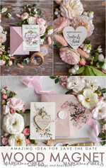 SAVE THE DATES rustic boho magnets Save the date wedding card, don`t forget magnet, pastel pink6