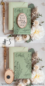 SAVE THE DATES rustic boho magnets Sage Green Wedding Save The Date Card and wooden slice Magnet, craft Save Our Date wood slice Magnets, Boho save our dates Cards wooden Magnets Cards, boho wedding save the date cards and slice magnets3