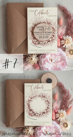SAVE THE DATES rustic boho magnets Blush Pink Rustic Save The Date Magnet & Card Modern Craft Save Our Date Wood Magnets Boho save dates Cards wooden slice Magnets floral card3