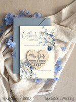 SAVE THE DATES rustic boho magnets Dusty Blue Rustic Save The Date Magnet & Card Modern Craft Save Our Date Wood Magnets Boho save dates Cards wooden slice Magnets floral card2