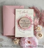 SAVE THE DATES rustic boho magnets blush pink Rustic Save The Date Magnet & Card Modern Craft Save Our Date Wood Magnets Boho save dates Cards wooden slice Magnets folaral card3
