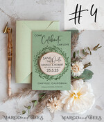SAVE THE DATES rustic boho magnets Sage Green Rustic Save The Date Magnet & Card Modern Craft Save Our Date Wood Magnets Boho save dates Cards wooden slice Magnets floral card5