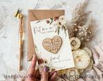 SAVE THE DATES rustic boho magnets Wedding Save The Date Card and Heart Magnet, Blush Pink Save Our Date Magnets, Boho save our dates Cards wooden Magnets Cards5