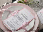 MENU & PROGRAMS rustic and lace Romantic Blush Pink Wedding Menu With Ribbon, Glamour Minimalist Dinner menu with Ribbon, Elegant Simple Party Table Menu, Modern White & Pink Wedding Menu Card4