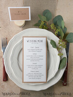MENU & PROGRAMS rustic and lace Rustic Wedding Menu with Twine, Barn Wedding Dinner Menu, White Romantic Personalized Cards, Kraft Wedding Menu, Simple Rustic Wedding Menu, Elegant Eco Wedding Menu Cards4