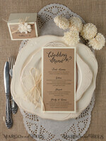 MENU & PROGRAMS rustic and lace Rustic Brown Wedding Menu, Barn Wedding Dinner Menu, Eco Romantic Personalized Cards with Twine And Leaf, Kraft Wedding Menu, Simple Rustic Wedding Menu, Elegant Eco Brown Wedding Menu Cards3