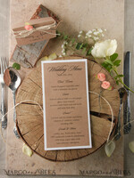 MENU & PROGRAMS rustic and lace Rustic Wedding Menu, Barn Wedding Dinner Menu, Eco Romantic Personalized Cards with Wooden Burlap Twine, Kraft Wedding Menu, Simple Rustic Wedding Menu, Elegant Eco Brown Wedding Menu Cards5
