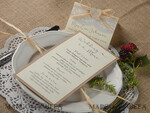 MENU & PROGRAMS rustic and lace Custom Rustic Glam Wedding Menu, Bespoke Vintage Wedding Menu Cards, Elegant Wedding Menus With Raffia Twine, Minimalist Handmade Ecru & Brown Wedding Menu Card4