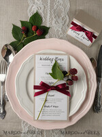 MENU & PROGRAMS rustic and lace Rustic Wedding Menu with Ribbon, Barn Wedding Dinner Menu, Eco Romantic Personalized Cards, Kraft Wedding Menu, Simple Rustic Wedding Menu, Elegant Ecru Wedding Menu Cards3