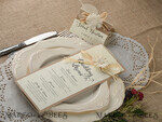 MENU & PROGRAMS rustic and lace Rustic Wedding Menu with Flower, Barn Wedding Menu Cards, Eco Romantic Personalized Cards with Decoration, Simple Rustic Wedding Program, Elegant Ecru Wedding  3