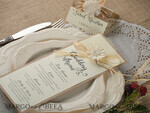 MENU & PROGRAMS rustic and lace Rustic Wedding Menu with Flower, Barn Wedding Menu Cards, Eco Romantic Personalized Cards with Decoration, Simple Rustic Wedding Program, Elegant Ecru Wedding  3