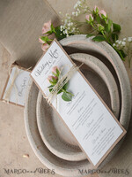 MENU & PROGRAMS rustic and lace Simple Rustic Glam Wedding Menu, Bespoke Vintage Wedding Menu Cards, Elegant Handmade Wedding Menus With Twine, Unique Custom Minimalist Wedding Menu Cards    4