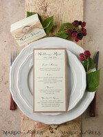 MENU & PROGRAMS rustic and lace Rustic Wedding Menu with Burlap Twine, Barn Wedding Dinner Menu, Eco Romantic Personalized Cards, Kraft Wedding Menu, Simple Rustic Wedding Menu, Elegant Ecru Wedding Menu Cards3