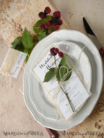 MENÜ & PROGRAMME  
 rustikal und Spitze Minimalistische weiße Hochzeitsmenüs, elegante rustikale Hochzeitsmenü-Karten, ästhetisches Hochzeitsdinner-Menü, modernes Hochzeitsmenü, zartes klassisches Hochzeitsmenü und Schnur.3