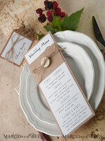 MENÜ & PROGRAMME  
 rustikal und Spitze Rustikales Hochzeitsmenü mit Schnur, Hochzeitsdinner-Menü im Scheunenstil, ökologische romantische personalisierte Karten mit Holzherz, Kraft-Hochzeitsmenü, einfaches rustikales Hochzeitsmenü aus Jute, elegante Hochzeitsmenükarten.3