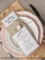MENU & PROGRAMS rustic and lace Rustic Wedding Menu with Burlap, Barn Wedding Menu Cards, Eco Romantic Personalized Cards with Flower, Simple Rustic Menu, Elegant Handmade Ecru Wedding Cards 3