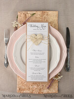 MENU & PROGRAMS rustic and lace Rustic Wedding Menu with Lace, Barn Wedding Dinner Menu, Eco Romantic Personalized Cards with Wooden Heart, Kraft Wedding Menu, Simple Rustic Wedding Menu, Elegant White Wedding Menu Cards3