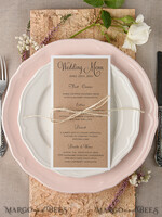 MENU & PROGRAMS rustic and lace Rustic Wedding Menu, Barn Wedding Dinner Menu, Eco Romantic Personalized Cards with Twine, Kraft Wedding Menu, Simple Rustic Wedding Menu, Elegant Brown Wedding Menu Cards3