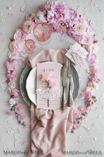 MENU & PROGRAMS rustic and lace Romantic Blush Pink Wedding Menu with Ribbon, Vintage Lace Personalized Menu Cards, Shabby Chic Wedding Menu with Floral Motif, Minimalistic Wedding Cards      10