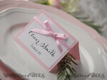 PLACE CARDS / TABLE CARDS rustic and lace Romantic White Minimalist Wedding Table Place Cards with Pink Ribbon, Modern Elegant Botanical Place Card, Glamour Table Cards, Gorgeous Floral Wedding Name Tag2