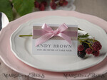 PLACE CARDS / TABLE CARDS rustic and lace Romantic White Minimalist Wedding Table Place Cards with Pink Ribbon, Modern Elegant Botanical Place Card, Glamour Table Cards, Gorgeous Floral Wedding Name Tag3