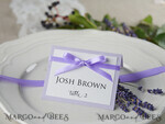 PLACE CARDS / TABLE CARDS rustic and lace Romantic Lavender Wedding Place Cards, Lilac Name Tags, Lavender Ribbon Bow, Elegant Wedding Stationery, Rustic Escort Cards, Editable Text, Wedding Signage3