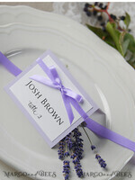 PLACE CARDS / TABLE CARDS rustic and lace Romantic Lavender Wedding Place Cards, Lilac Name Tags, Lavender Ribbon Bow, Elegant Wedding Stationery, Rustic Escort Cards, Editable Text, Wedding Signage3