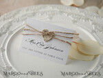 PLACE CARDS / TABLE CARDS rustic and lace Elegant Eco White Wedding Place Cards with Wooden Heart, White Wedding Name Tags with Burlap Twine and Birch Heart, Rustic Wedding Stationery, Editable Text3