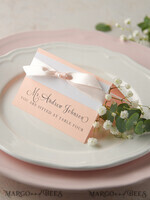 PLACE CARDS / TABLE CARDS rustic and lace Romantic Pink Ribbon Bow Wedding Place Cards, Blush Pink Name Tags with Light Pink Ribbon Bow, Elegant Wedding Stationery, Rustic Escort Cards, Editable Text5