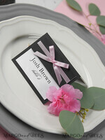 PLACE CARDS / TABLE CARDS rustic and lace Romantic Black Minimalist Wedding Table Place Cards with Pink Ribbon, Modern Elegant Botanical Place Card, Glamour Table Cards, Gorgeous Rustic Wedding Name Tag4