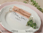PLACE CARDS / TABLE CARDS rustic and lace Elegant Eco White and Pink Wedding Place Cards with Burlap Twine, White Wedding Name Tags with Burlap Twine and Birch Heart, Rustic Wedding Stationery, Editable5