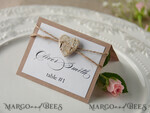 PLACE CARDS / TABLE CARDS rustic and lace Elegant Eco White Wedding Place Cards with Wooden Heart, White Wedding Name Tags with Burlap Twine and Birch Heart, Rustic Wedding Stationery, Editable Text3