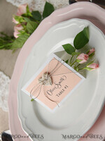 PLACE CARDS / TABLE CARDS rustic and lace Elegant Eco White Wedding Place Cards with Wooden Heart, Pink Wedding Name Tags with Natural Twine and Birch Heart, Rustic Wedding Stationery, Editable Text3