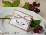 PLATZKARTEN / TISCHKARTEN  
 rustikal und Spitze Elegante Eco- und weiße Hochzeitsplatzkarten mit Jute-Schnur, weiße Hochzeitsnamensschilder aus Eco-Papier, rustikale Hochzeitsstationery, editierbare Text-Eskortkarten.2