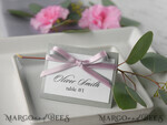 PLATZKARTEN / TISCHKARTEN  
 rustikal und Spitze Romantische graue Hochzeitsplatzkarten, graue Namensschilder mit grauem und rosa Schleifenband, elegante Hochzeitsstationery, rustikale Platzkarten, bearbeitbarer Text, Shabby Chic4