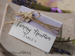 PLACE CARDS / TABLE CARDS rustic and lace Romantic Lavender Wedding Place Cards, Lilac Name Tags with Burlap Twine and Wooden Heart, Elegant Wedding Stationery, Rustic Escort Cards, Editable Text3