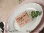 PLATZKARTEN / TISCHKARTEN  
 rustikal und Spitze Rustikale Eco Pink Hochzeitsplatzkarten, zarte Hochzeitsnamensschilder mit Jute-Deko, einzigartige romantische rustikale Hochzeitsstationery, bearbeitbarer Text, individuelle Karten.3