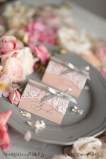 PLACE CARDS / TABLE CARDS rustic and lace Romantic White Lace Wedding Place Cards, Blush Pink Name Tags with Grey Ribbon Bow, Elegant Wedding Stationery, Rustic Escort Cards, Editable Text, Wedding Sign7