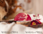 PLACE CARDS / TABLE CARDS Acrylic Gold Clear / Wood 3D Acrylic Arch Burgundy Flat Place Card, Clear Acrylic and Gold Flat Place Card, Maroon Gold Plexi Flat Place Card, Marsala Luxury Wedding Table Decor, White Text12