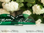 PLACE CARDS / TABLE CARDS Acrylic Gold Clear / Wood 3D Acrylic Arch Green Place card with stand, Emerald Green Acrylic Place card, White UV Plexi Flat Place card, Green Luxury Wedding Table Decor, Green Wedding Sign8