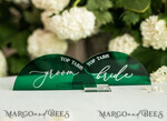 PLACE CARDS / TABLE CARDS Acrylic Gold Clear / Wood 3D Acrylic Arch Green Place card with stand, Emerald Green Acrylic Place card, White UV Plexi Flat Place card, Green Luxury Wedding Table Decor, Green Wedding Sign8