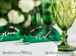PLACE CARDS / TABLE CARDS Acrylic Gold Clear / Wood 3D Acrylic Arch Green Place card with stand, Emerald Green Acrylic Place card, White UV Plexi Flat Place card, Green Luxury Wedding Table Decor, Green Wedding Sign8
