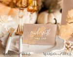 PLATZKARTEN / TISCHKARTEN  
 Acrylgold klar / Holz 3D Acryl Beige Platzkarte mit Ständer, Arch Clear Nude Taupe Namenskarten, Premium Luxus Sitzkarten, Platzkarten für Hochzeitsgäste, Gold Gäste-Eskortkarten38