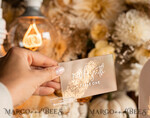 PLATZKARTEN / TISCHKARTEN  
 Acrylgold klar / Holz 3D Acryl Beige Platzkarte mit Ständer, Arch Clear Nude Taupe Namenskarten, Premium Luxus Sitzkarten, Platzkarten für Hochzeitsgäste, Gold Gäste-Eskortkarten38