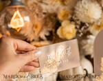 PLATZKARTEN / TISCHKARTEN  
 Acrylgold klar / Holz 3D Acryl Beige Platzkarte mit Ständer, Arch Clear Nude Taupe Namenskarten, Premium Luxus Sitzkarten, Platzkarten für Hochzeitsgäste, Gold Gäste-Eskortkarten38