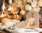 PLATZKARTEN / TISCHKARTEN  
 Acrylgold klar / Holz 3D Acryl Beige Platzkarte mit Ständer, Arch Clear Nude Taupe Namenskarten, Premium Luxus Sitzkarten, Platzkarten für Hochzeitsgäste, Gold Gäste-Eskortkarten38