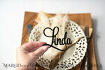 PLACE CARDS / TABLE CARDS Acrylic Gold Clear / Wood 3D Extra Large Name Cards, Custom Elegant Gloss Black Acrylic Place Card, Engraved Name Premium Luxury Seating Card, Simple Black Elegant Names Guest Escort Cards8