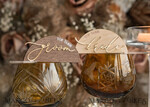 PLACE CARDS / TABLE CARDS Acrylic Gold Clear / Wood 3D Rustic Arch Place Card with Stand, modern wood Name Cards, Premium Arch Golden Seating Cards, Wooden Gold mirror Escort Cards, Boho Natural Place Cards15